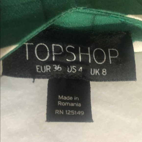 Topshop Faux Pleat Striped Slip Dress Green Pink 4 - Picture 6 of 7